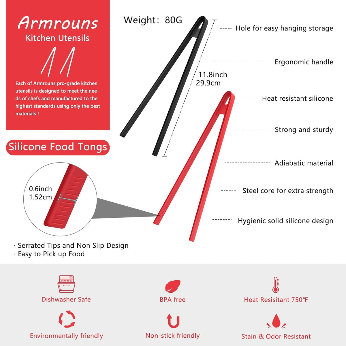 2PCS Silicone Trivet Tongs Anti-slip, 11.8" Silicone Kitchen Tong, Toast Tongs for Cooking, Long BBQ Grilling Tong for Toaster, Pan Fried Steak, Barbecue and Salad.