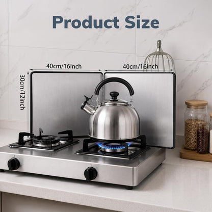 2 Pcs Grease Splatter Guard 2-Sided Stainless Steel Stove Splash Guard