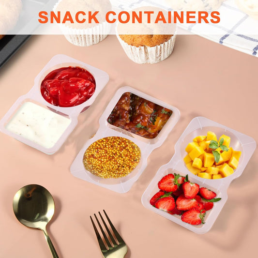 10 packs of leak proof reusable containers with lids, dipping sauces, tomato juice, and snacks - perfect for children, families, travel, and meal preparation | BPA free, dishwasher washable