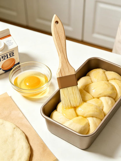 Pastry Basting Brush - Food Grade, No Shedding Natural Bristle, Heat Resistant Wooden Handle, Durable Kitchen Tool for Baking, Cooking, Butter, Egg Wash, Glazing, Oil, Sauce (1" & 1.5")