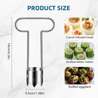 ANIS・KEBBR Stainless Steel Fruit Veggie Corer Tool Multi Use for Apple Bell Pepper Seed Remover Kitchen Gadget
