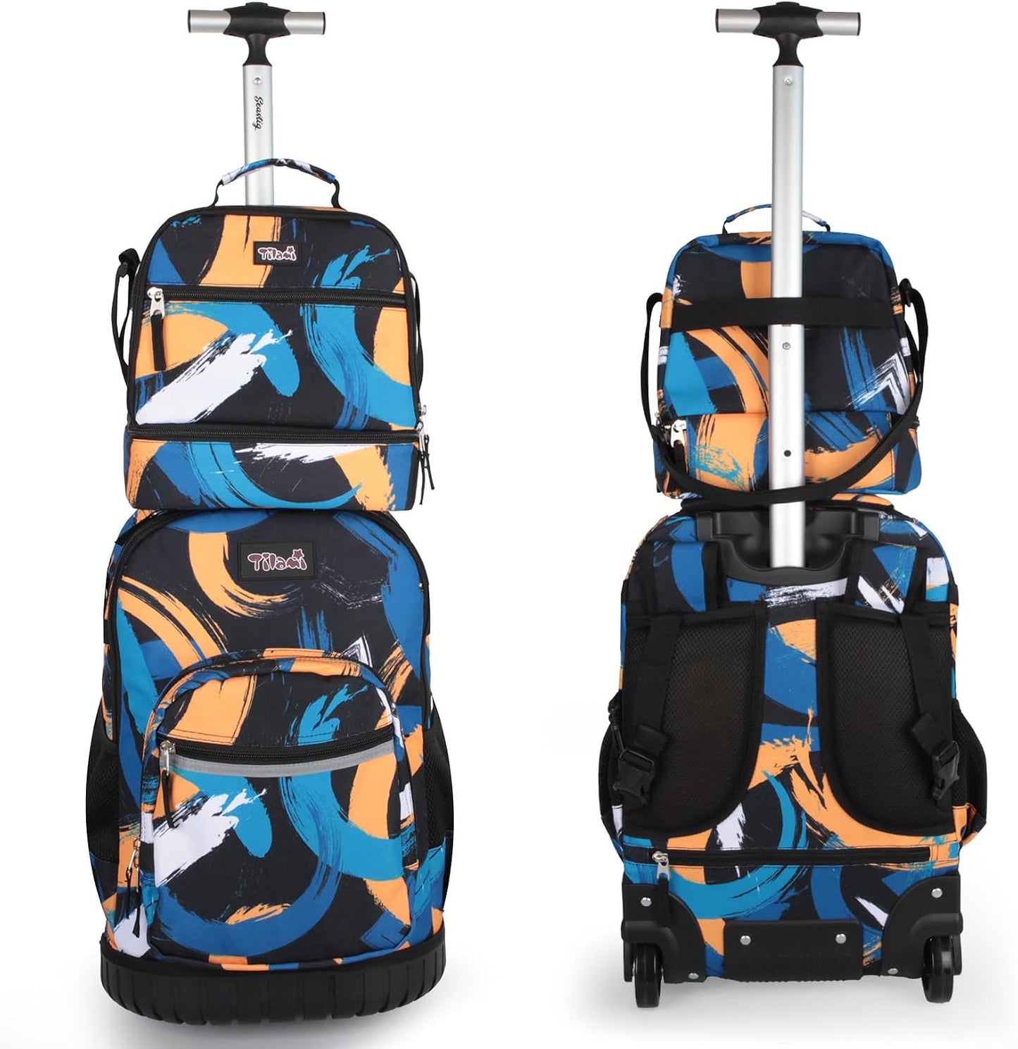 Tilami Lunch Bags Insulated Adjustable Strap Zipper, Two Compartments Cooler Bags, Bento Bags for Kids Toddlers (Blue)
