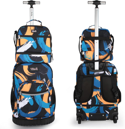 Tilami Lunch Bags Insulated Adjustable Strap Zipper, Two Compartments Cooler Bags, Bento Bags for Kids Toddlers (Blue)