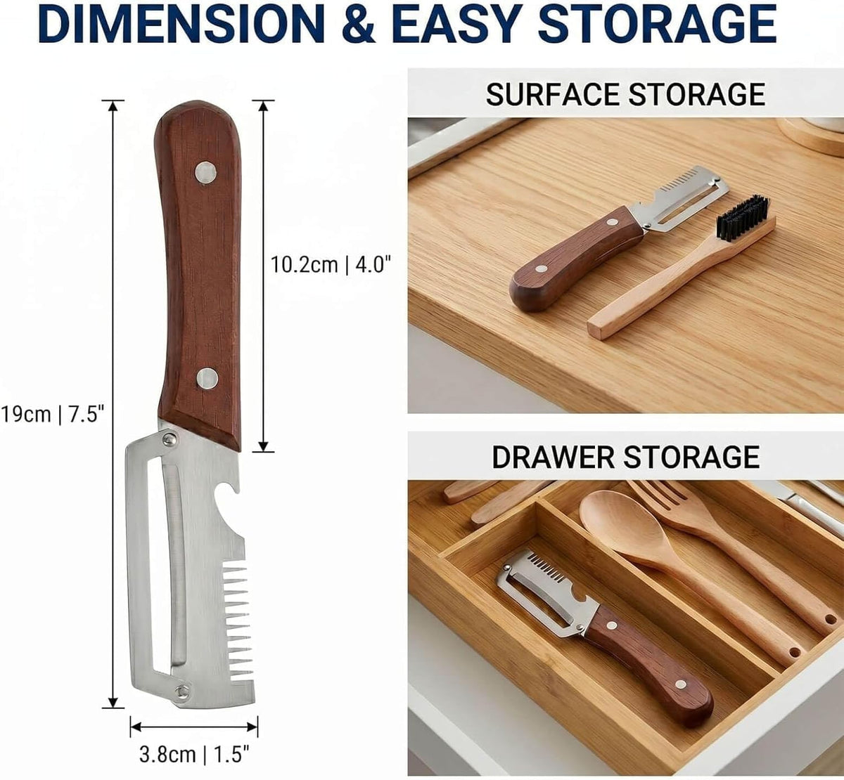 New Utilira Shredder, Multifunctional Vegetable Julienne Peeler, Kitchen Multi-Function Stainless Steel Thickened Fruit Peeler Knife, With Built-In Bottle Opener For Peeling Fruits, Vegetables(2PCS)