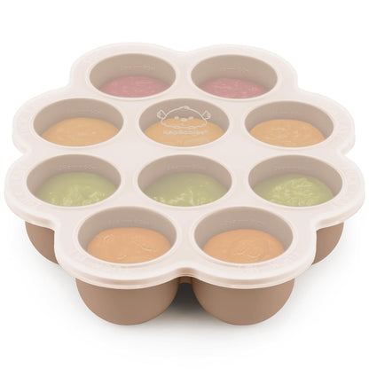 KeaBabies Silicone Food Freezer Trays with Lid, 2oz x 10 Pods Baby Food Storage Containers, Easy Puree Meal Prep, Breast Milk Silicone Freezer Molds, Dishwasher, Microwave Safe, BPA-Free (Slate)