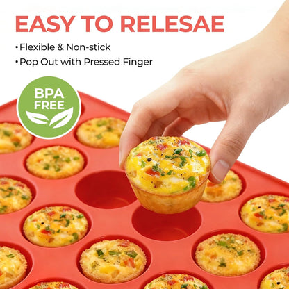 CAKETIME 12 Cups Silicone Muffin Pan - Nonstick Cupcake Pan 1 Pack Regular Size Silicone Mold for Baking