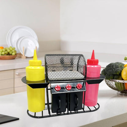 Grill Shelf Essentials High Performance Condiment Shelf Grilling Gifts for Men Camping Accessories Versatile Black Organizer