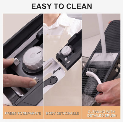 ONCE FOR ALL Safe Mandoline Slicer For Kitchen, Food Veggie Slicer, Gray
