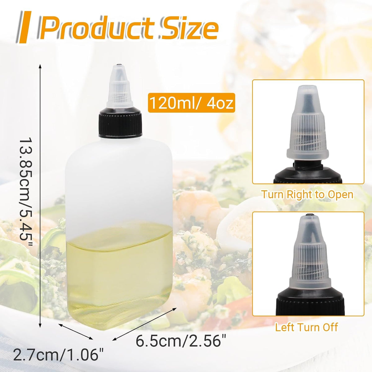 100ML Oil Dispenser Bottles, Leak-Proof Twist Cap Squeeze