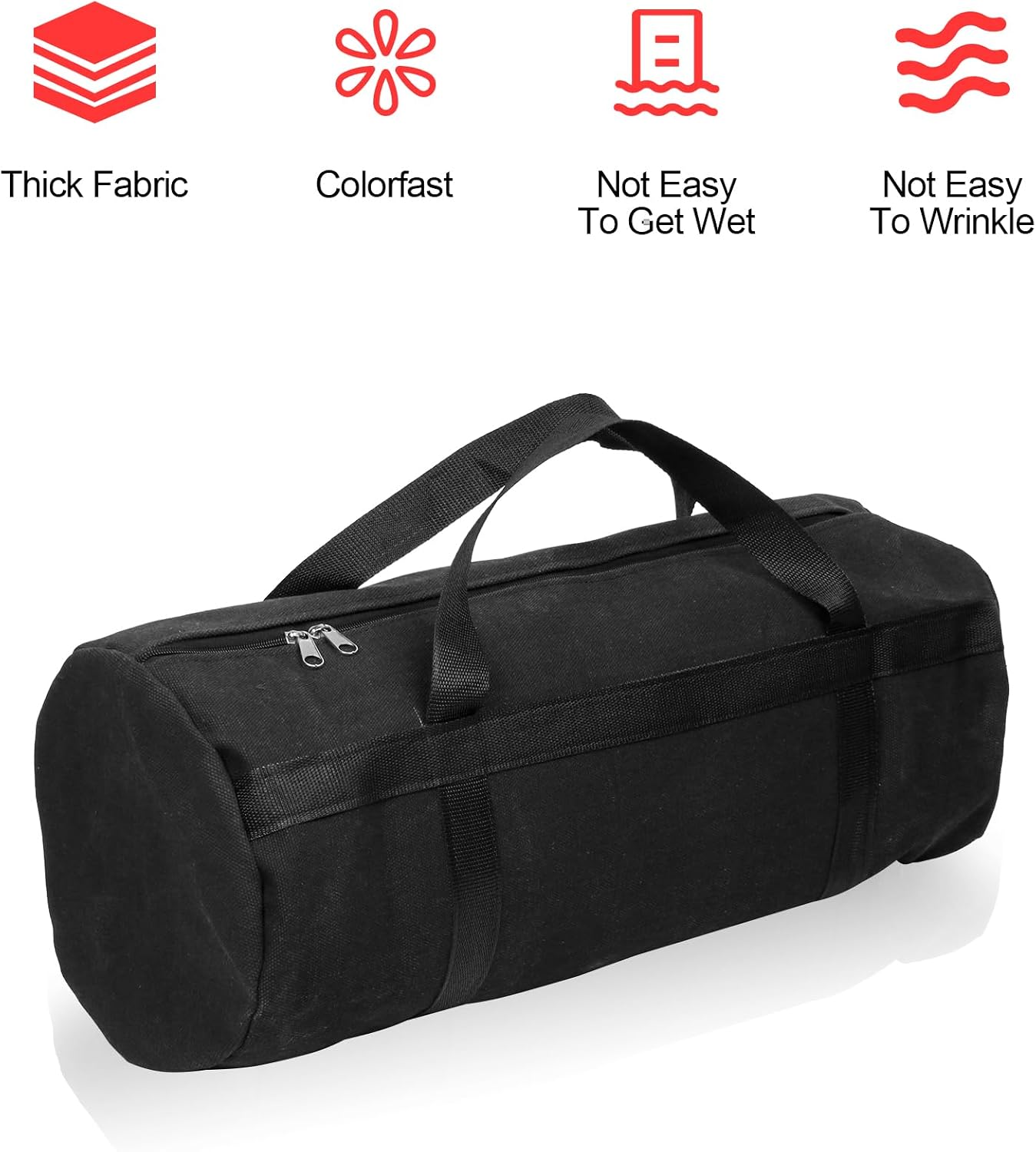 24" Grill Tool Storage Bag, Canvas, Black, Unisex, Classic Style, 60x24x24 cm/24 * 9.4 * 9.4 inches, Zipper Closure, Hand Strap, Perfect for Outdoor Grilling, Camping, Hiking