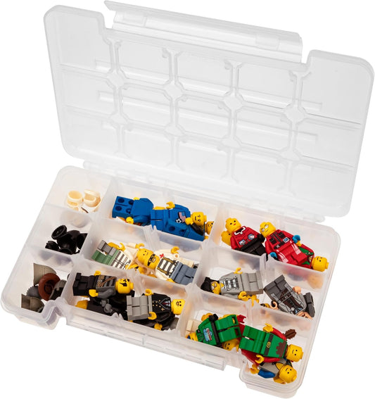 Akro-Mils 05705 Plastic Portable Parts Storage Case for Hardware and Crafts with Hinged Lid and 4 Adjustable Dividers, (8-3/8-Inch x 5-Inch x 1-5/8-Inch), Small, Clear