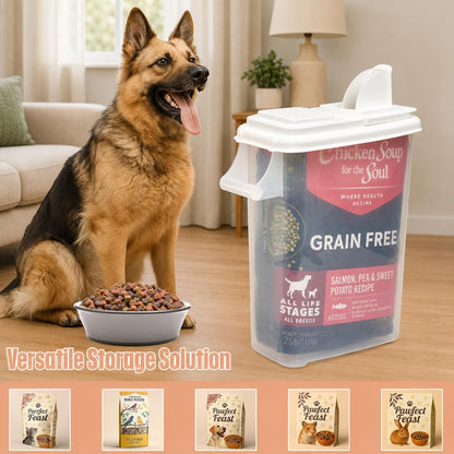 Buddeez 32 Quart Pet Food Dispenser with Lid - Airtight Storage for Dog Food, Cat Food, and Bird Seed - Easy Pour Spout for Mess Free Serving