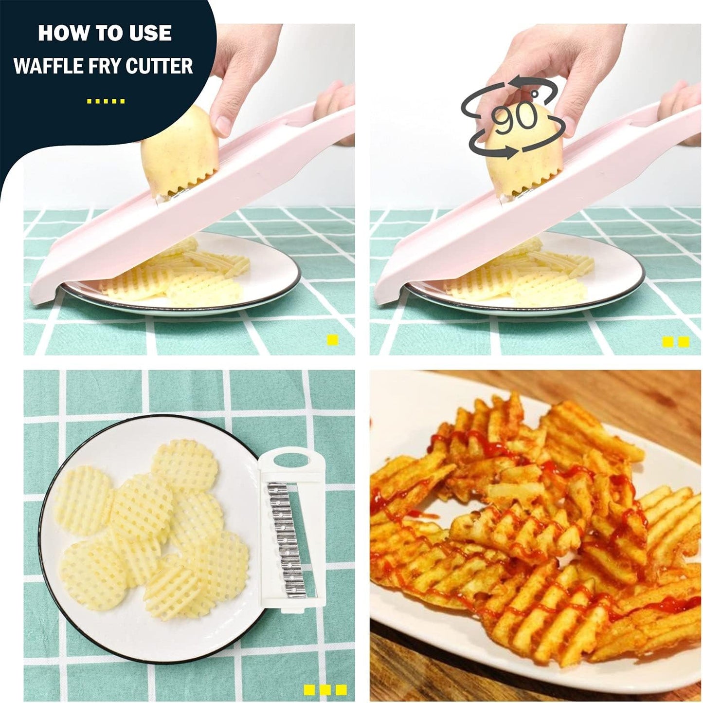NACOLUS 5 in 1 Mandoline Slicer Vegetable Slicer Mandolin Multi Blade Potato Veggie Slicer Vegetable Cutter Julienne Shredder Potato Slicer Green