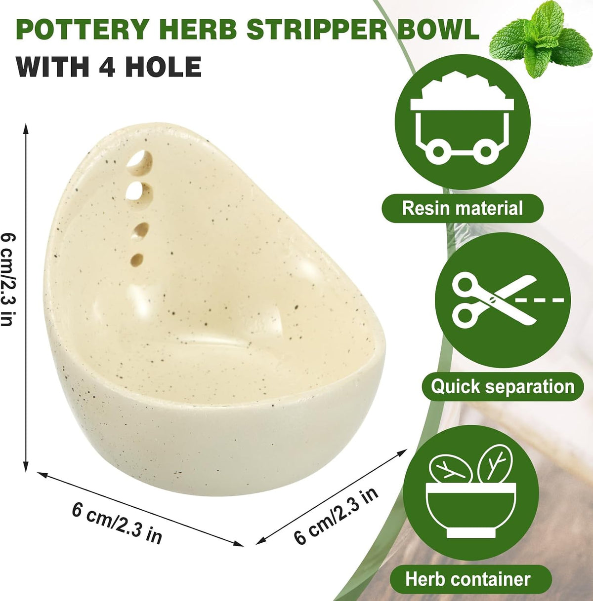 Remerry 5 Blades Herb Scissors with Herb Stripper Bowl for Kitchen