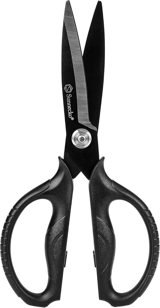 Sunnecko Heavy Duty Kitchen Scissors - Stainless Steel Kitchen Shears, Ultra Sharp Micro Serrated Poultry Shears, Cooking Scissors for Meat, Dishwasher Safe