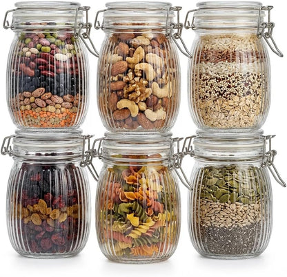 Spice Jars Set of 6, 4 oz Glass Spice Jars with Airtight Lids and Labels, Small Seasoning Jars for Spices, Herbs, Kitchen Spice Organizer