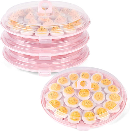 HANSGO Deviled Egg Containers with Lid, Deviled Egg Platter Carrier Holder Trays with 22 Slots for Holiday Party and Home Kitchen, Green