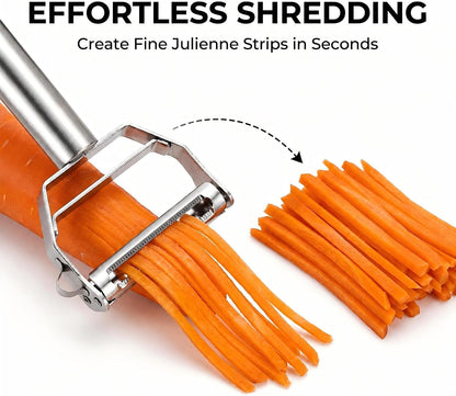 Julienne Peeler, Double-Sided Blade Multifunctional Vegetable Peeler | 3 in 1 Y Stainless Steel Vegetable Peeler for potato,cabbage,carrot,cucumber,fruit