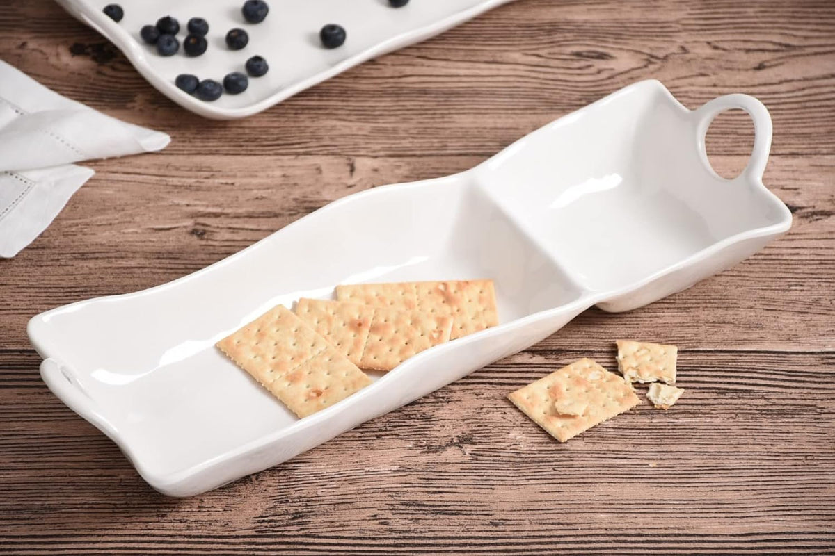Pampa Bay Shatterproof Melamine Chip and Dip, 18.5 x 5.5 Inch, Food, Freezer, Dishwasher Safe, Aqua