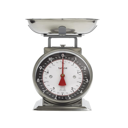 Taylor Vintage Mechanical Kitchen Scale - 11 lb Max Capacity, Silver
