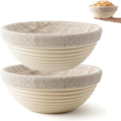 9" Round Banneton Bread Proofing Basket, Family Kit Sourdough Basket