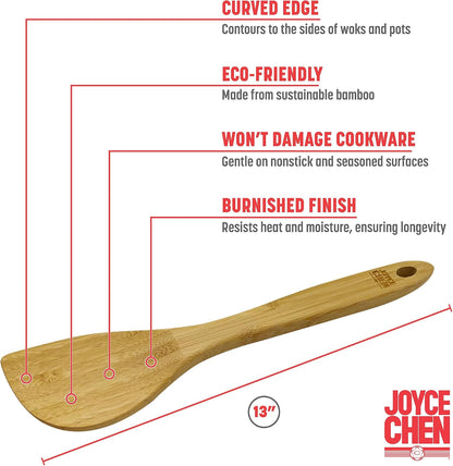 Joyce Chen Burnished Bamboo Wok Spatula, 15-Inch