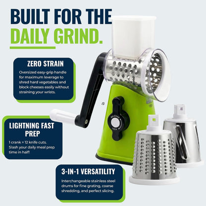 2-in-1 Heavy Duty Vegetable Spiralizer & Rotary Cheese Grater Bundle