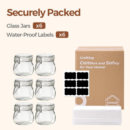 ComSaf Glass Pantry Jars with Airtight Lids 0.7 Gallon 2 Pack Wide Mouth | Flour sugar rice, Sourdough pickling, Pantry organization, Scoop included, Baking supplies, Bulk food storage, Large capacity