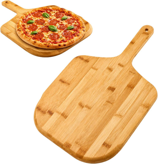 12 Inch Bamboo Pizza Peel, Pizza Paddle Spatula With Handle