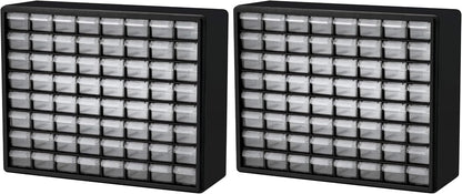 Akro-Mils 44-Drawer Plastic Drawer Storage Cabinet for Garage Organization, Bead Organizer, Building Bricks Storage, Teacher Toolbox, Makeup Organizer, 20" W x 6" D x 16" H, 10144 Black