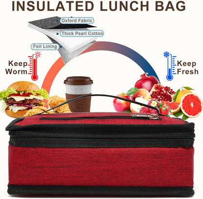 FlowFly Small Insulated Lunch box Portable Soft Bag Mini Cooler Thermal Meal Tote Kit with Handle for Work & School, Black