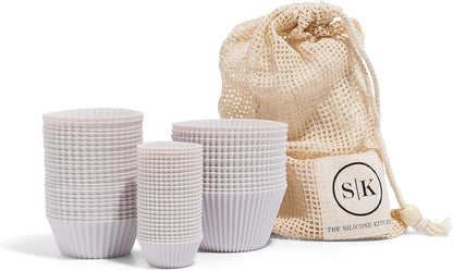The Silicone Kitchen Silicone Individual Mini Loaf Pans - Reusable, Non-Toxic, BPA Free, Dishwasher Safe, Bento Box Accessories (12 Pack, White)