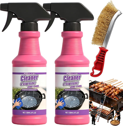 Fast-Acting Heavy-Duty Grill Degreaser Spray, BBQ Heavy Duty Degreaser Grill, Outdoor Grills Cleaner, For Kitchen Grates and Racks, Electric Smokers, Burnt Food & Grease (2PCS)