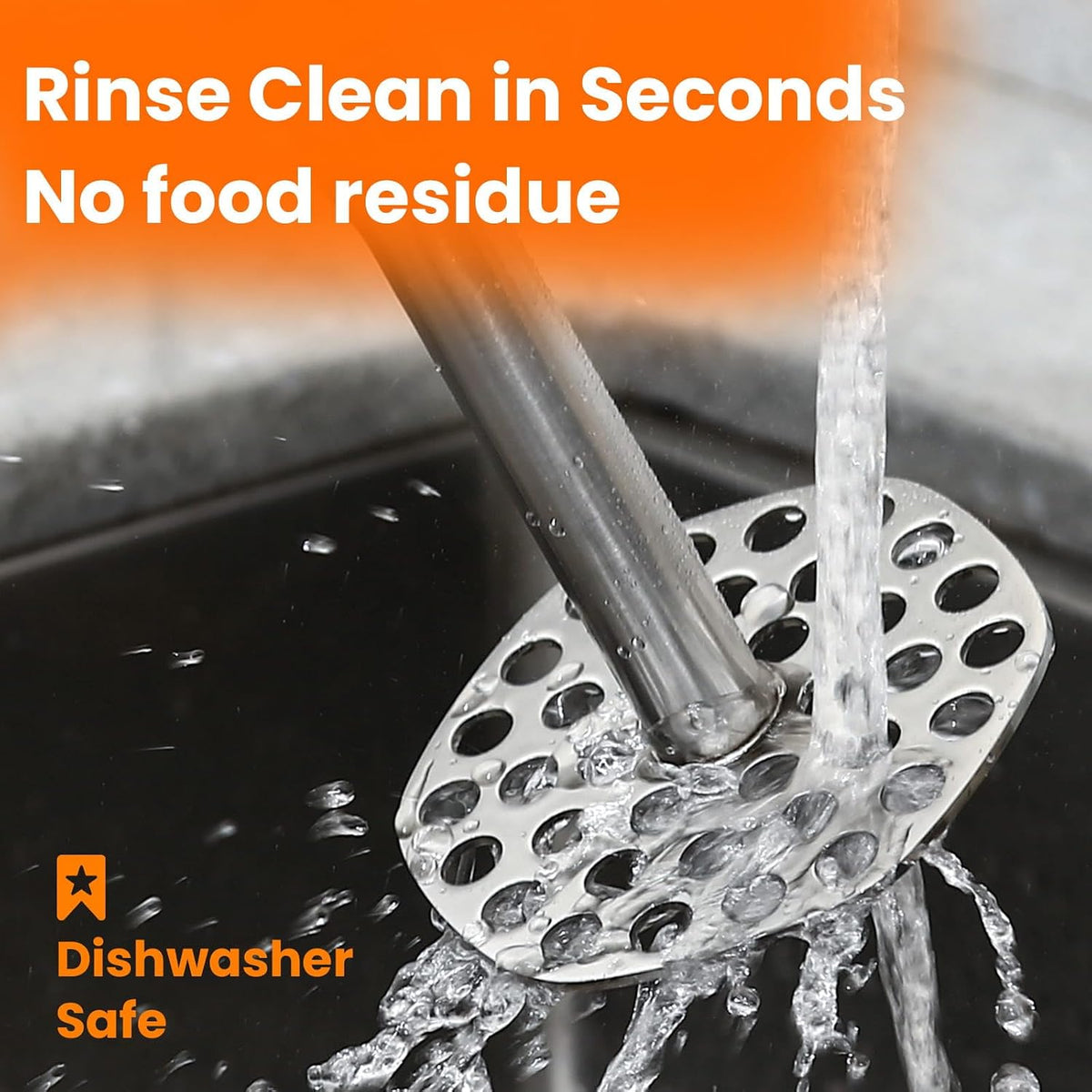 316L Stainless Steel Potato Masher, Dishwasher Safe, Bean Masher