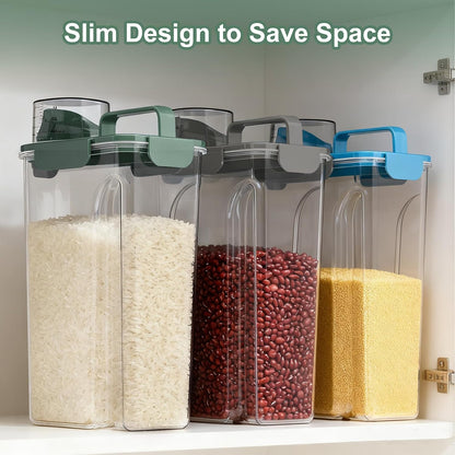Uppetly Dog Cat Food Storage Container, 5-7Lbs Pet Food Containers, Airtight Cat Food Container with Portable Handle & Measuring Cup, Small Animal Dry Food Dispenser for Dogs, Cats and Birds Green