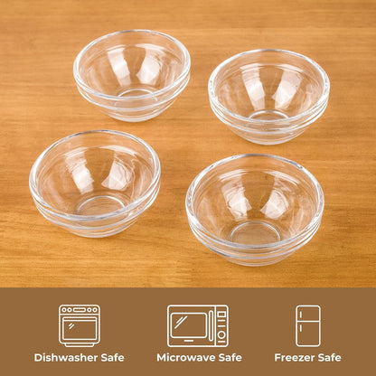 2.5 oz Mini Pinch Bowls, Little Condiment Dishes for Meal Prepping, Dipping Sauces, or Small Servings, Dishwasher and Microwave Safe