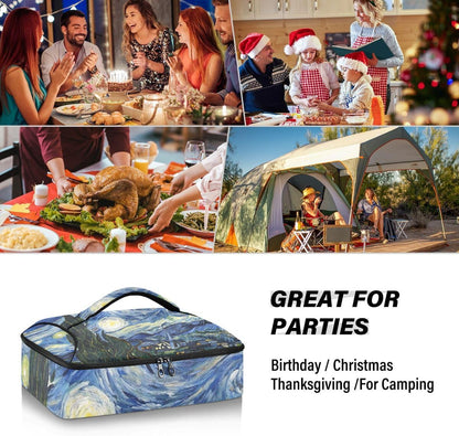 Mandala Casserole Dish Carrier, Portable Leakproof Insulated Casserole Carrier for Hot or Cold Food, Travel, Party, Picnic
