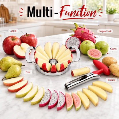 YYP Heavy Duty 8-Blade Apple Slicer, Extra Large Stainless Steel Apple Cutter & Corer, Sharp, Easy to Use, Dishwasher Safe for Apples & Fruits