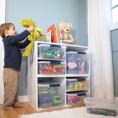 Rubbermaid Cleverstore 17 Qt Clear Storage Bins with Lids, 6-Pack, Stackable, BPA-Free, Made in USA