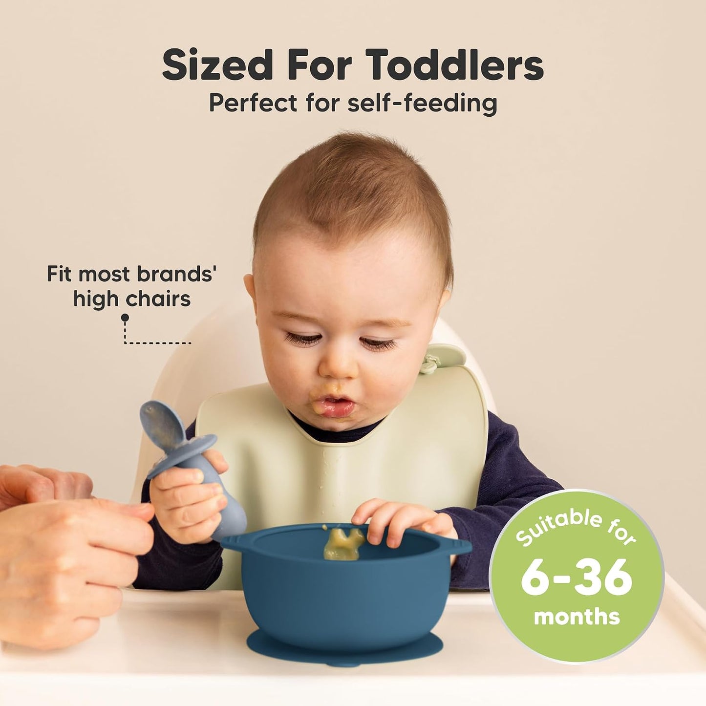 KeaBabies 2-Pack Baby Bowls with Suctions, Lids, Silicone (Terracotta)