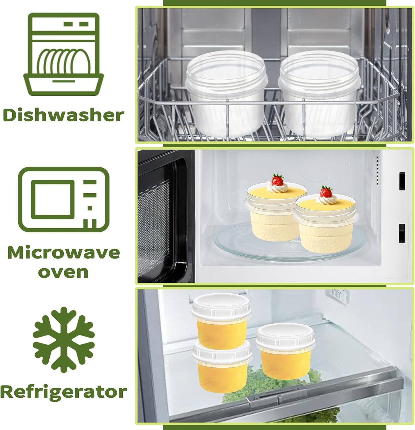 10 Pack 4oz Reusable Small Plastic Containers with Screw Lids, Small Food Storage Freezer Containers, Stackable Food Storage Jars, Sauce Condiment Jars Lunch Box Accessories