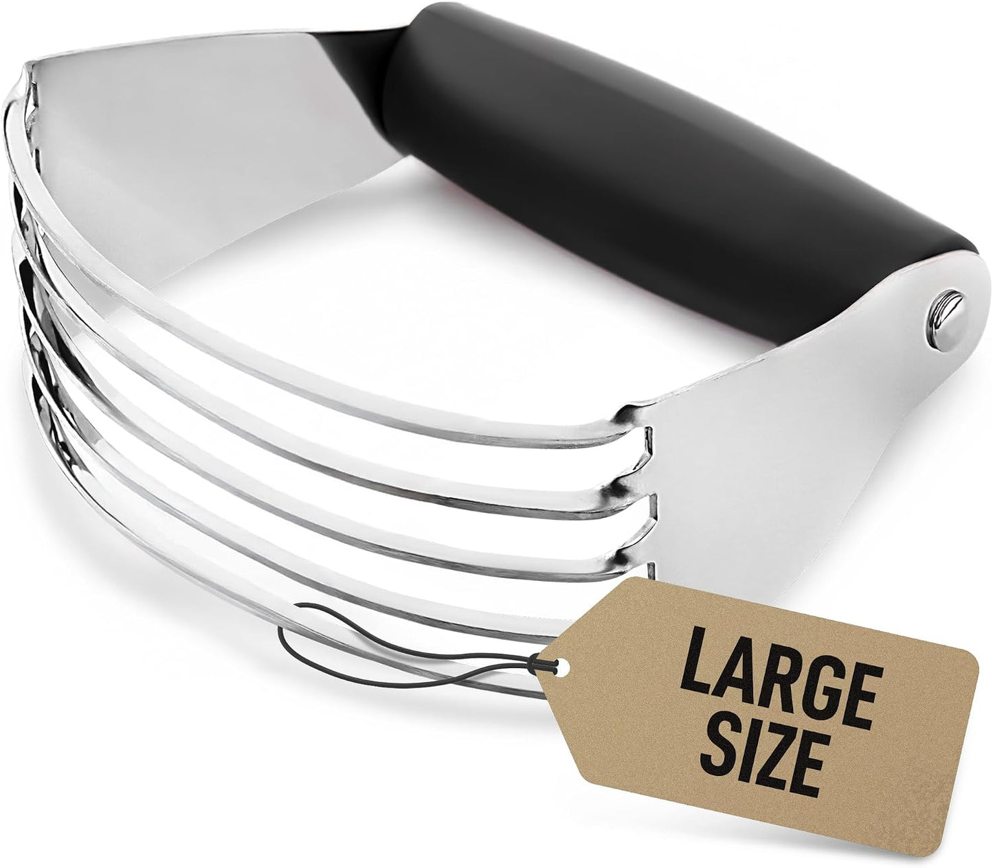 Zulay Premium Multi-purpose Stainless Steel Bench Scraper & Chopper, Easy to Read Etched Markings for Perfect Cuts, Quick & Easy Multi-use Dough Scraper, Dough Cutter & Pastry Scraper (Black)