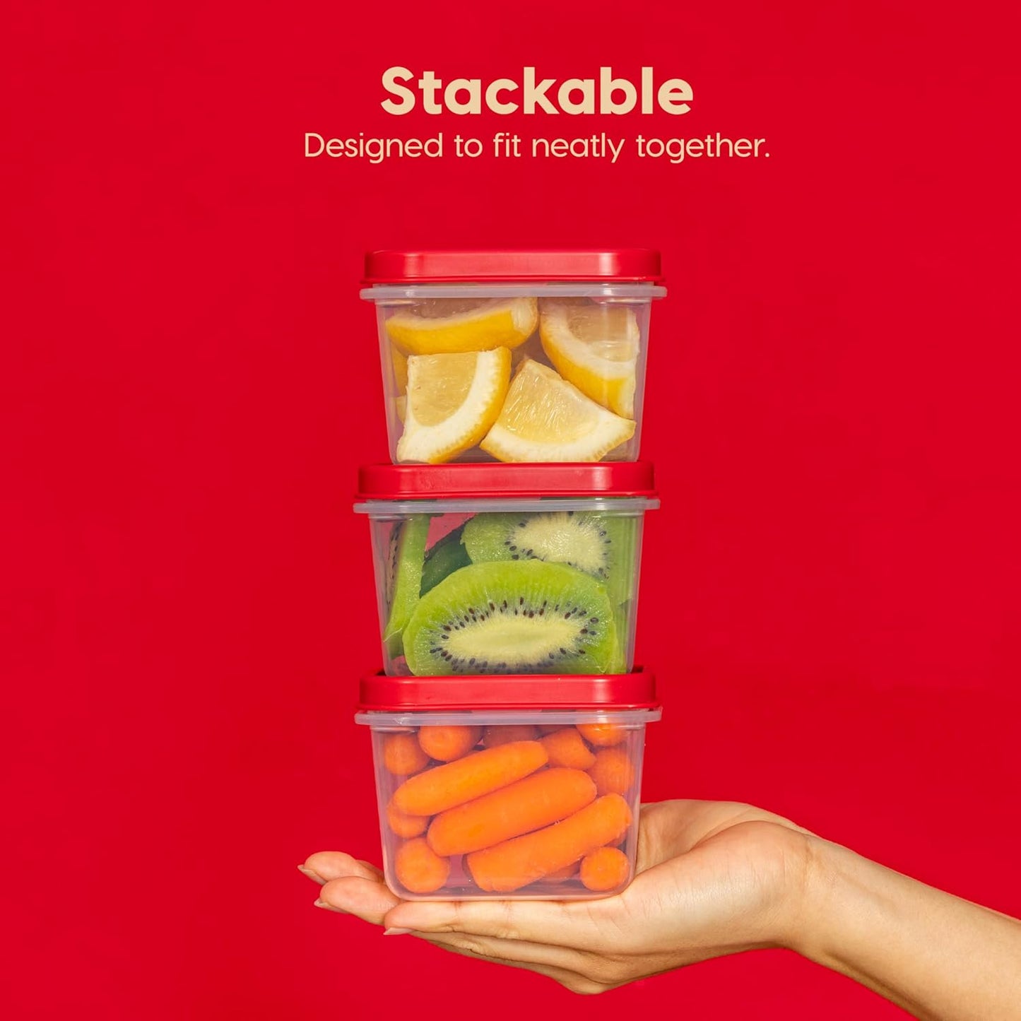IRIS USA 44 PC Plastic Food Storage Containers With Lids | 22 Meal Prep Containers & 22 Lids | Leftovers Office Lunch Snack Fruit, Microwave Dishwasher Freezer Safe, BPA Free