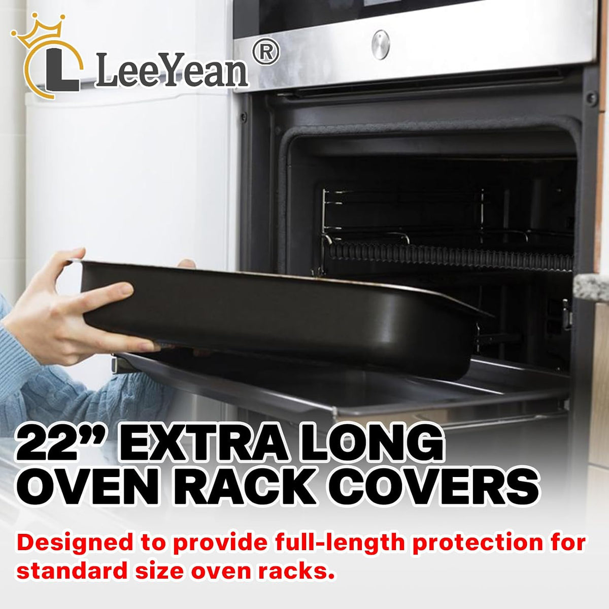 LeeYean 4 Pack Grey 14" + 2 Pack Black 22" Oven Rack Shields