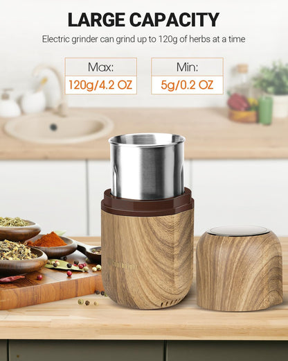 COOL KNIGHT Electric Herb Grinder, Fast Grinding, 120g Large Capacity