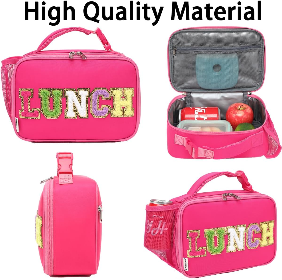 GYEUKHAM Insulated Lunch Box for School, Thermal Reusable Durable Freezable Lunch Bags for Kids Boys Girls Men Women - Small Soft Cooler Portable Lunch Tote Kit for Work Picnic Travel,Black