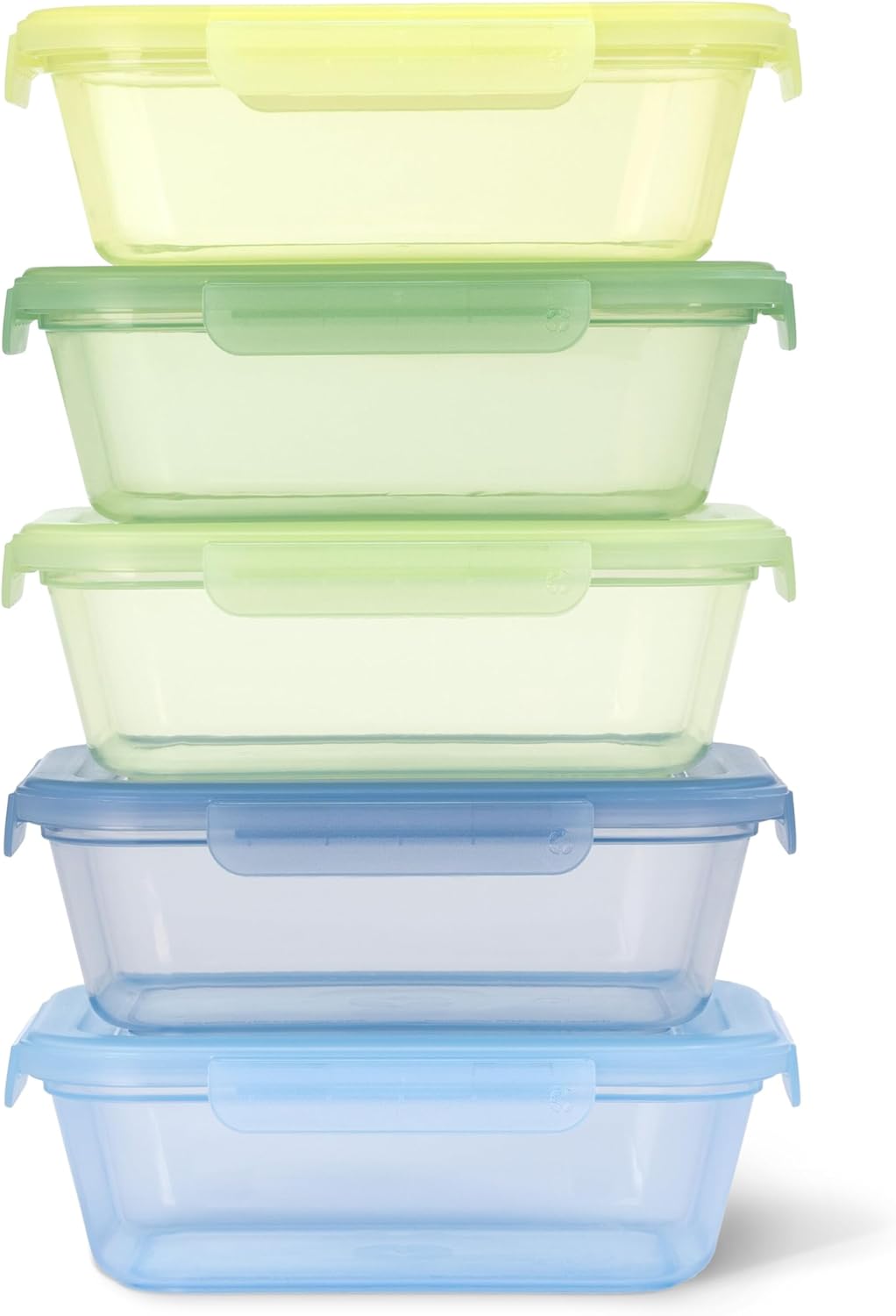 Ello Snap & Nest 10-Piece 4.5 Cup Plastic Meal Prep Set, Reusable Food Containers for Healthy Eating, Freezer, Dishwasher Safe, Berry Fields