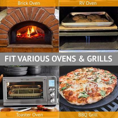9” Round Small Pizza Stone for Toaster Oven | Cordierite Grilling Stone Bread Baking Stone for Grill, Oven | Bake Homemade Golden Crispy Crust Pizza