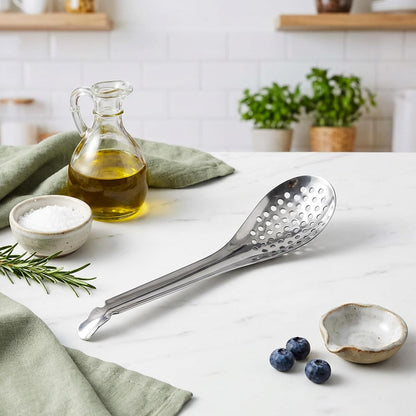 Jeffdad 2Pcs Spherification Spoon, Stainless Steel Small Slotted Spoons