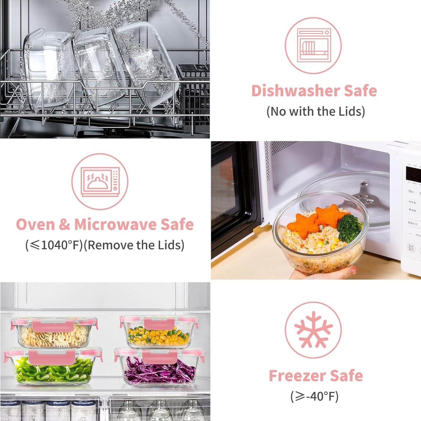 34pcs Glass Food Storage Containers with Lids Set, Airtight Glass Meal Prep Containers (17 Containers & 17 Lids), Leak Proof Lunch Container BPA-Free, Microwave, Oven, Freezer, Dishwasher Safe-Blue